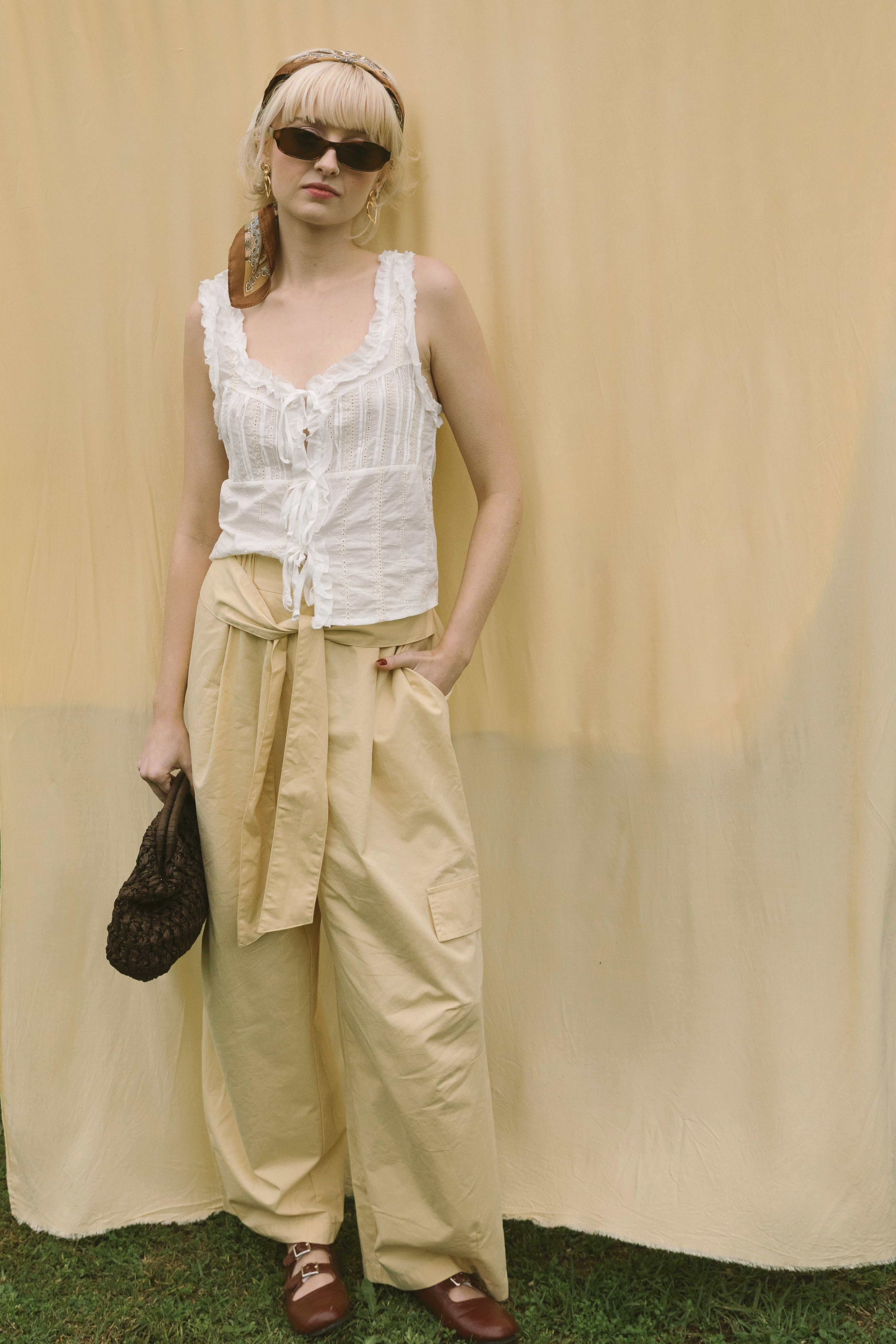 COTTON POPLIN CARGO PANTS