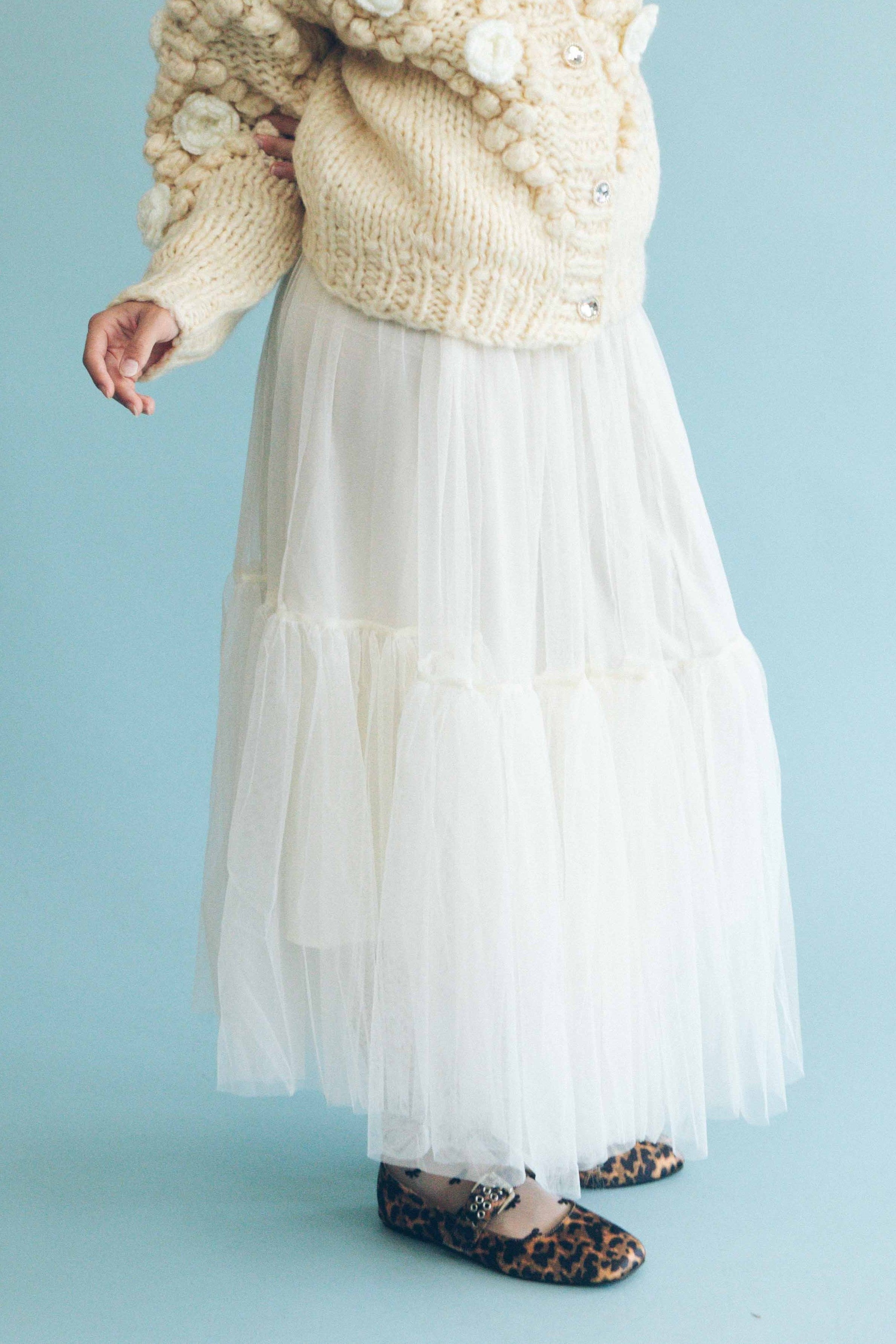 MIA TULLE SKIRT - MILK
