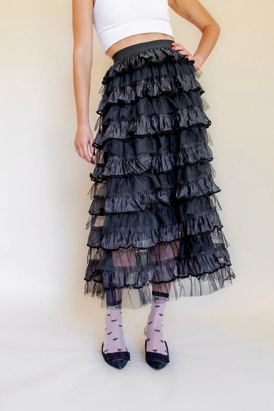 OLIVIA TULLE SKIRT - BLACK