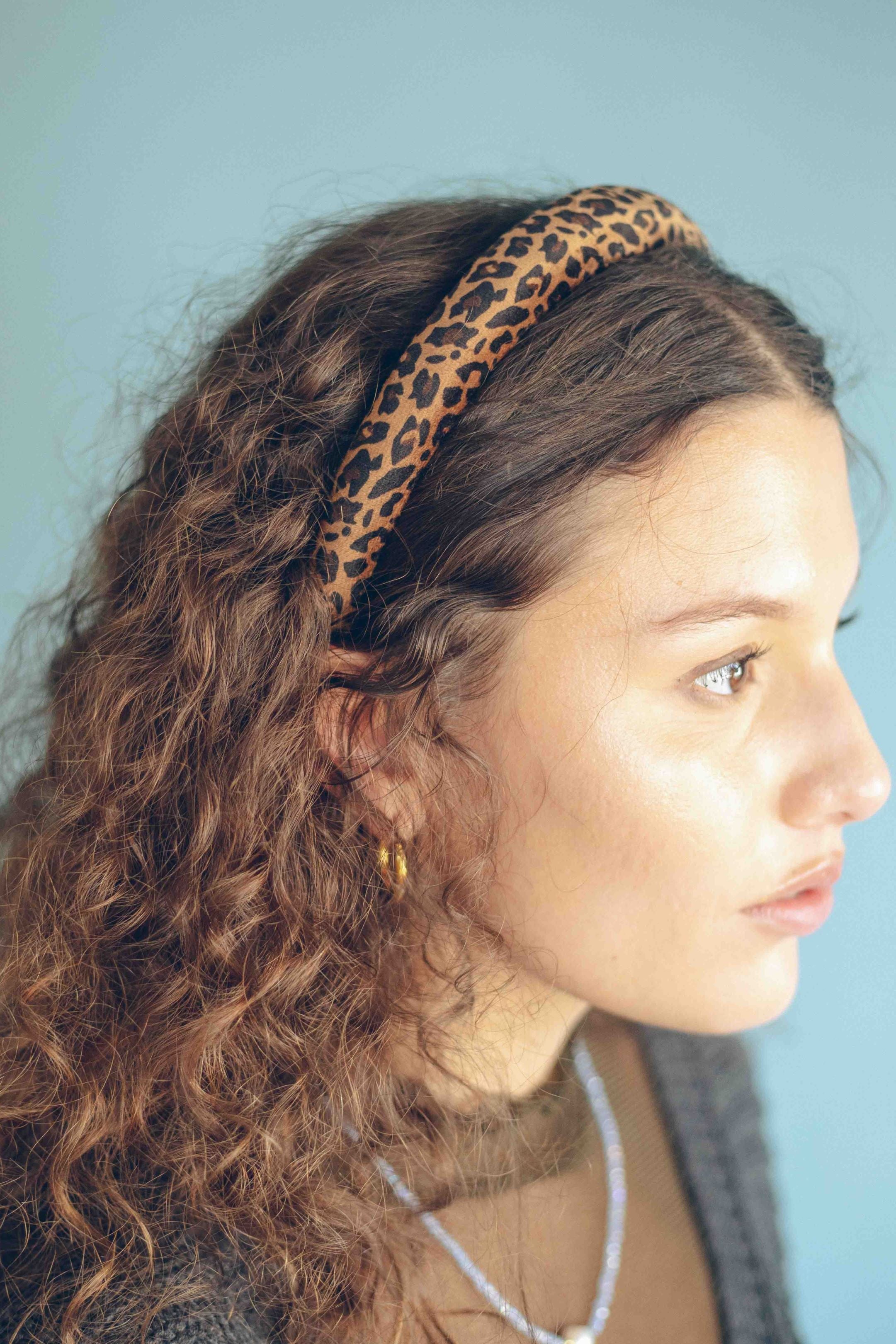 SKINNY PADDED BAND - LEOPARD PRINT