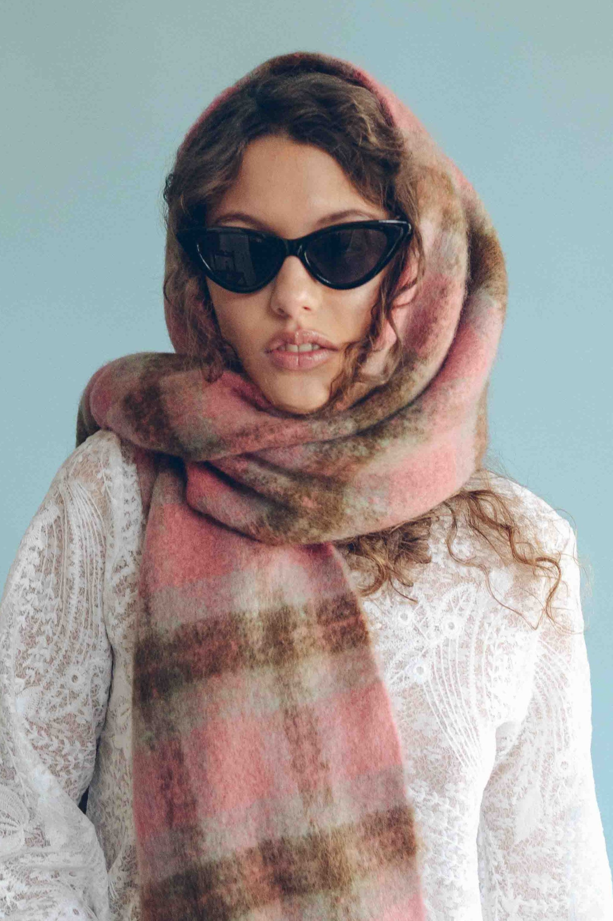 PLUSH PLAID SCARF