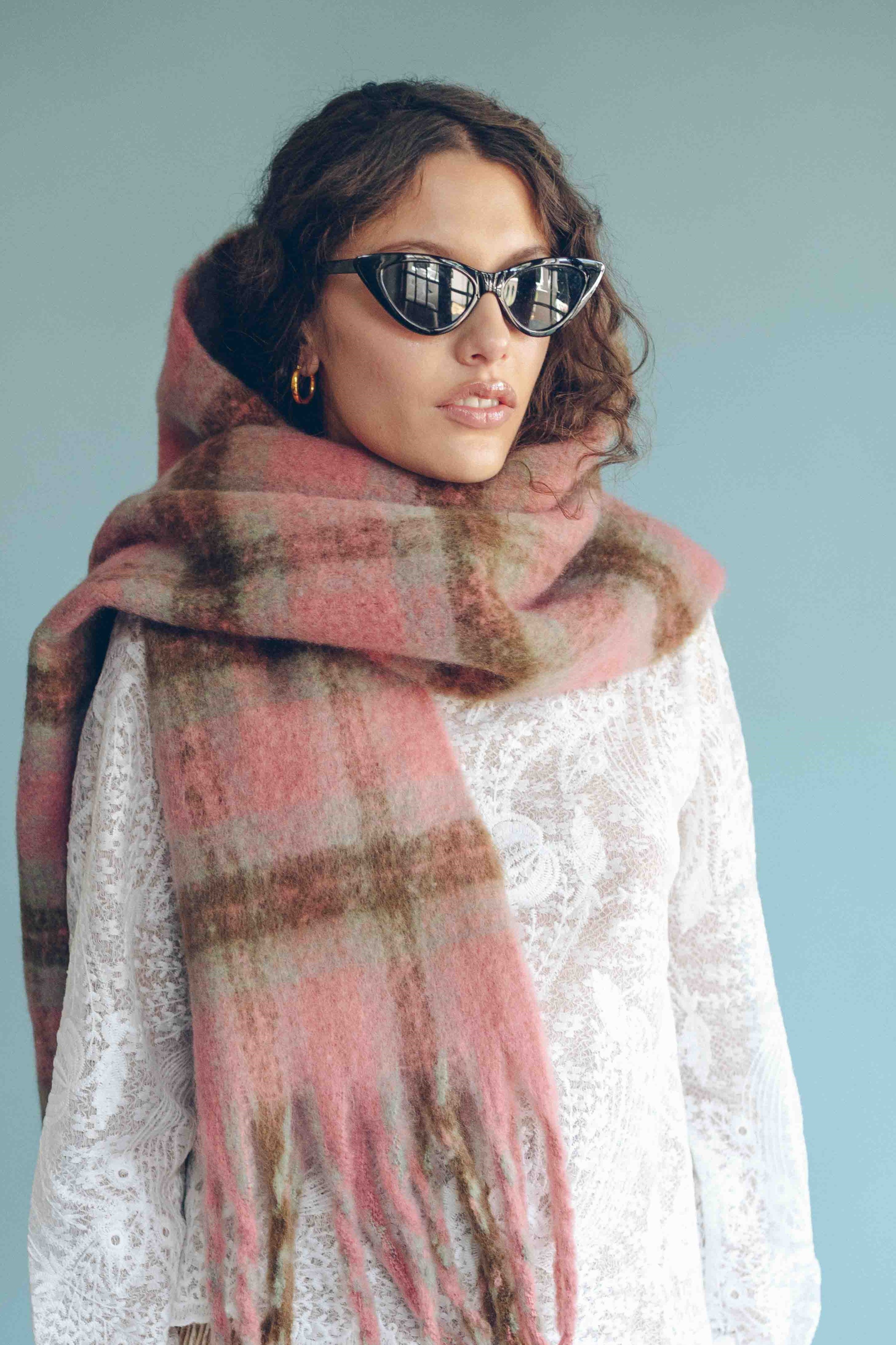 PLUSH PLAID SCARF