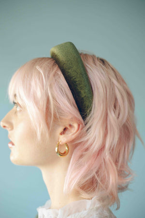 PADDED BAND - OLIVE VELVET