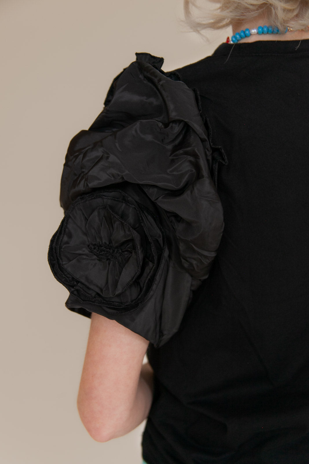 PUFF SLEEVE TEE - BLACK