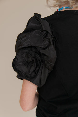 PUFF SLEEVE TEE - BLACK