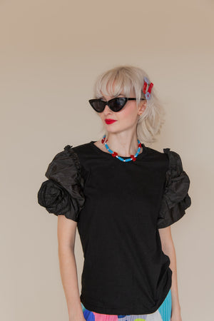 PUFF SLEEVE TEE - BLACK