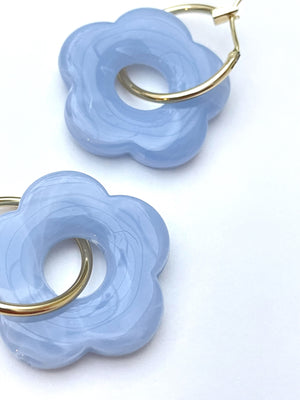 DAISY CHARM HOOPS - HINGE SNAP HOOPS