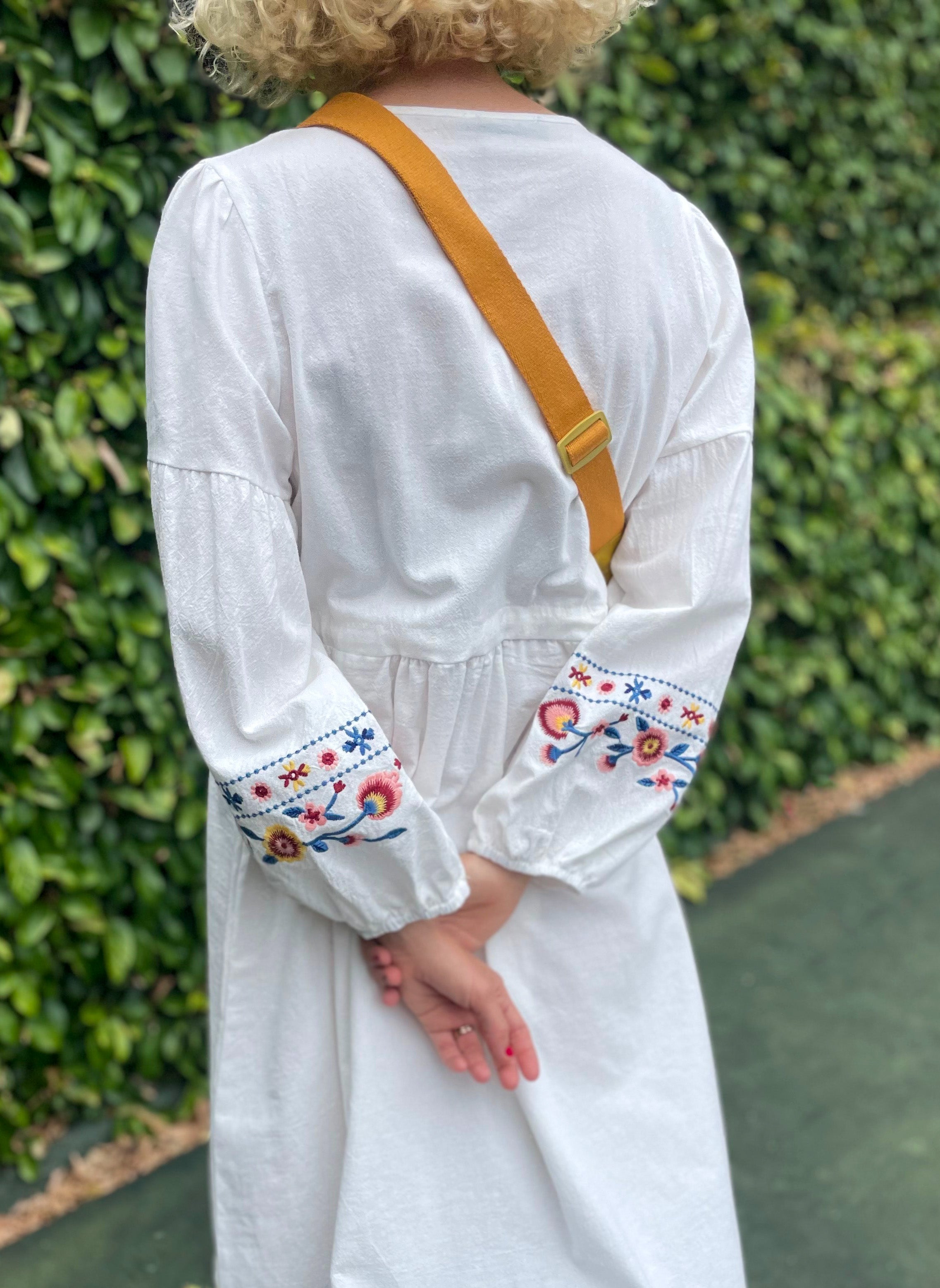 FRIDA EMBROIDERED CHEESECLOTH DRESS