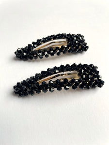 BLACK CRYSTAL SNAP CLIPS