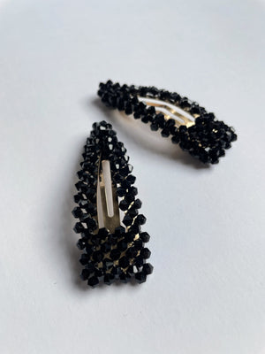 BLACK CRYSTAL SNAP CLIPS