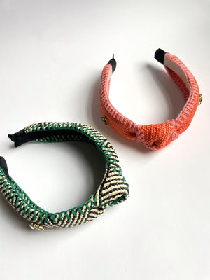 EMBELLISHED RAFFIA KNOT BANDS