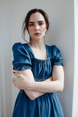 DENIM WIDE-LEG JUMPSUIT