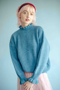 HIGH-NECK RUFFLE PULLOVER
