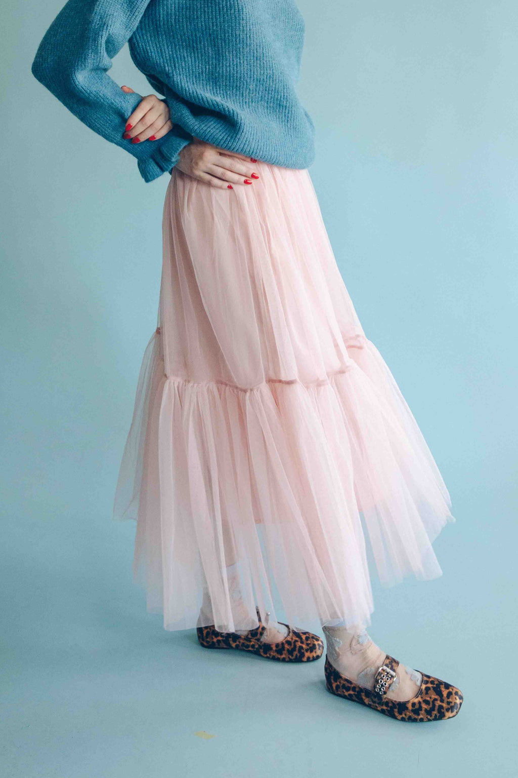 MIA TULLE SKIRT - ROSE