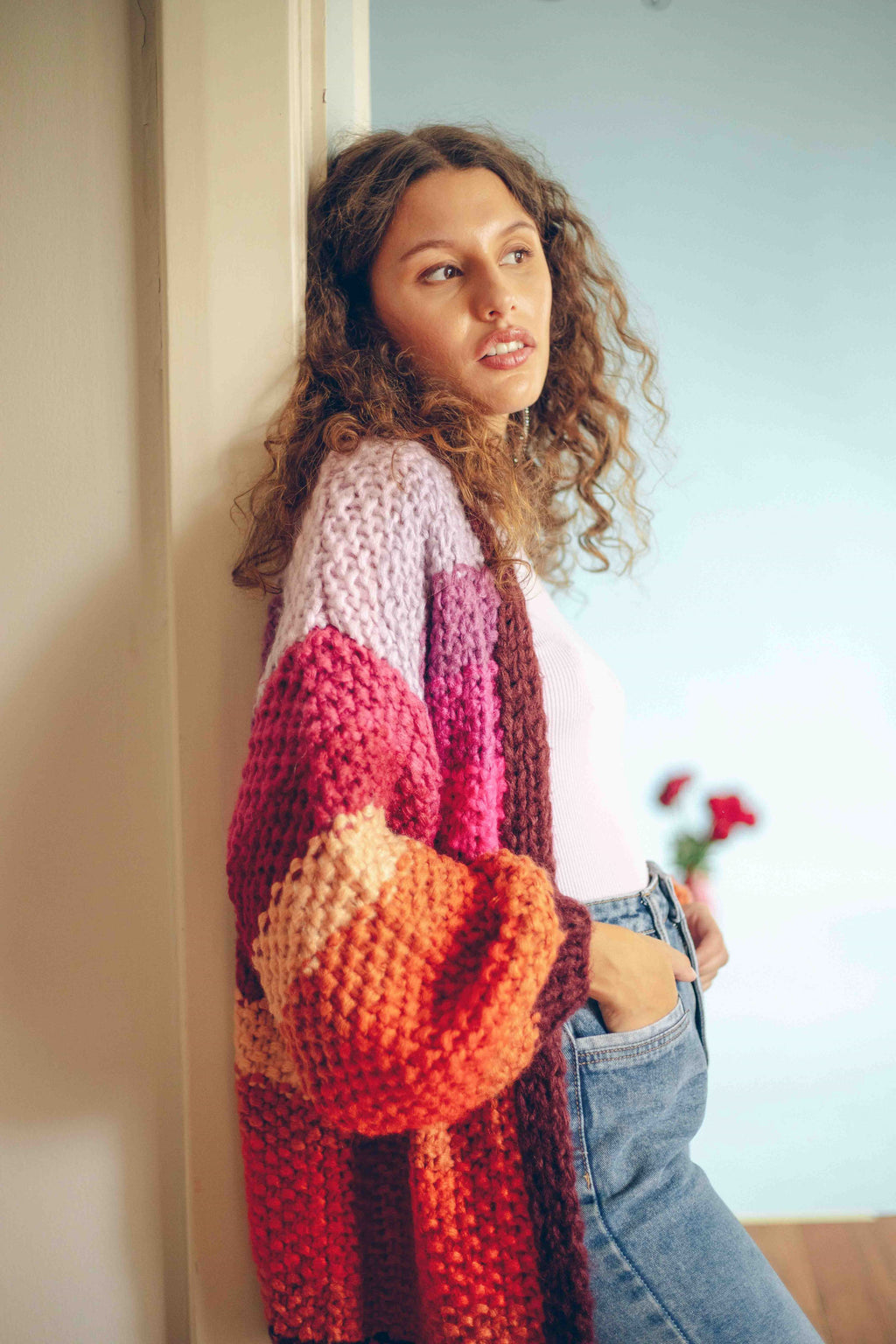 CHUNKY MULTI-COLOURED CARDIGAN