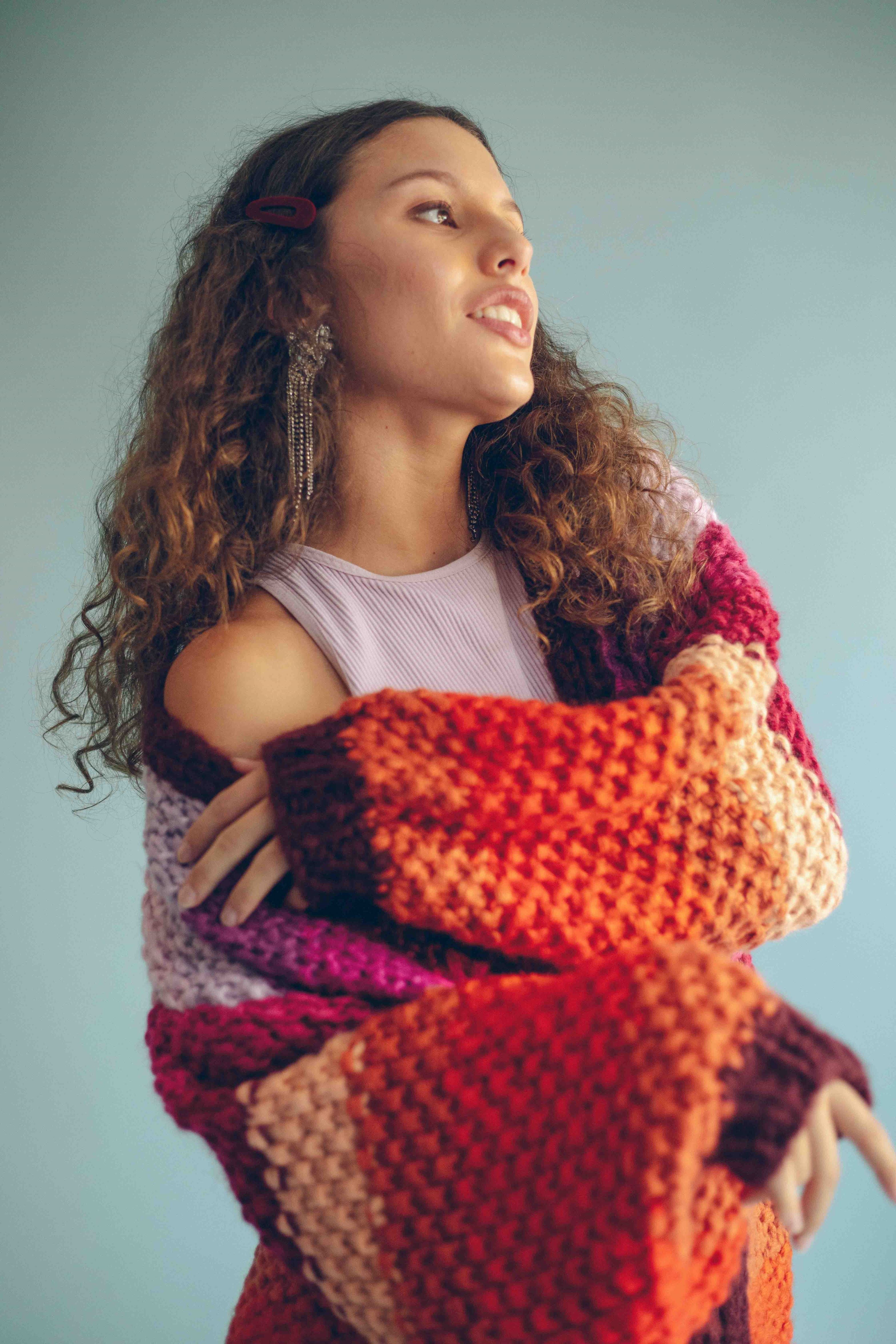 CHUNKY MULTI-COLOURED CARDIGAN