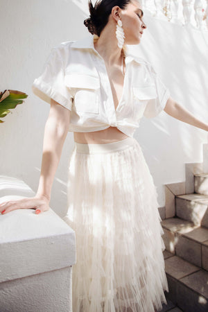RUFFLE TUILLE SKIRT