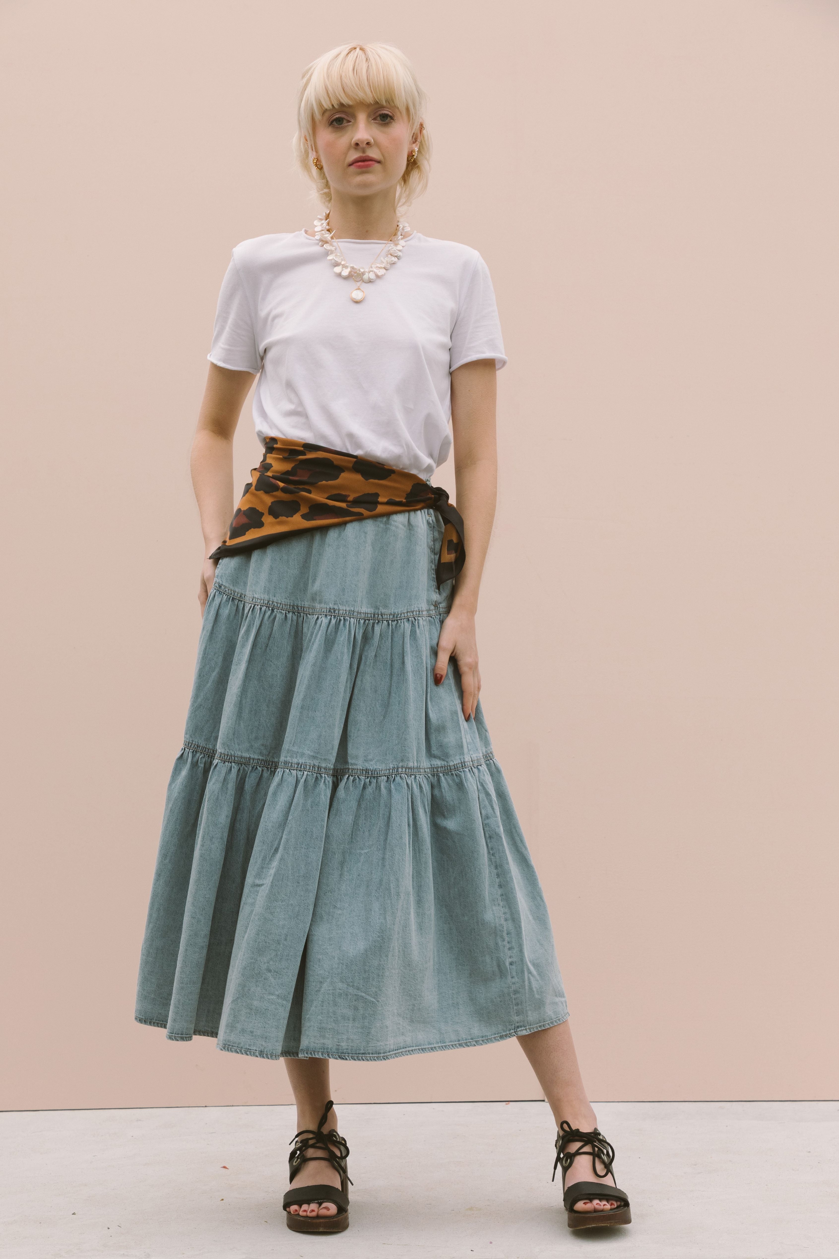 DENIM MIDI SKIRT