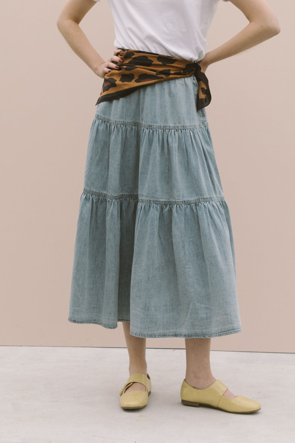 DENIM MIDI SKIRT