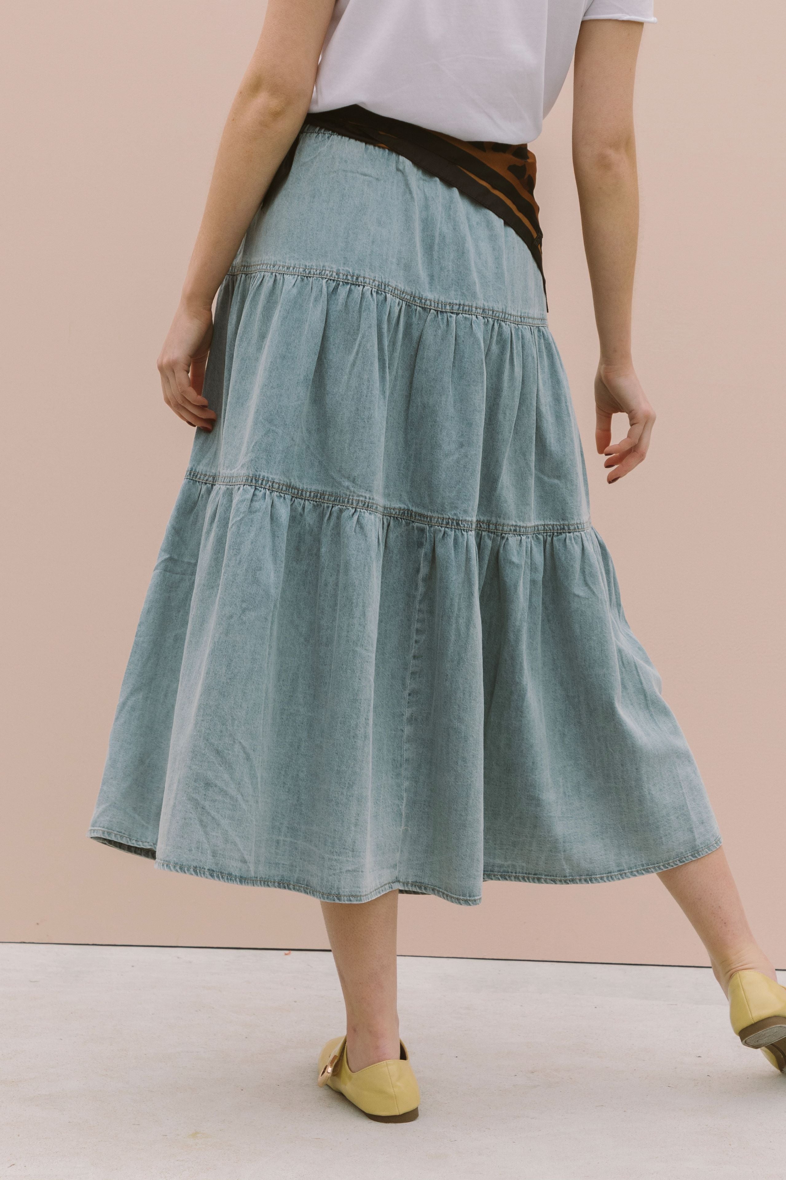 DENIM MIDI SKIRT
