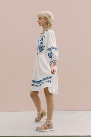 EMBROIDERED MINI DRESS