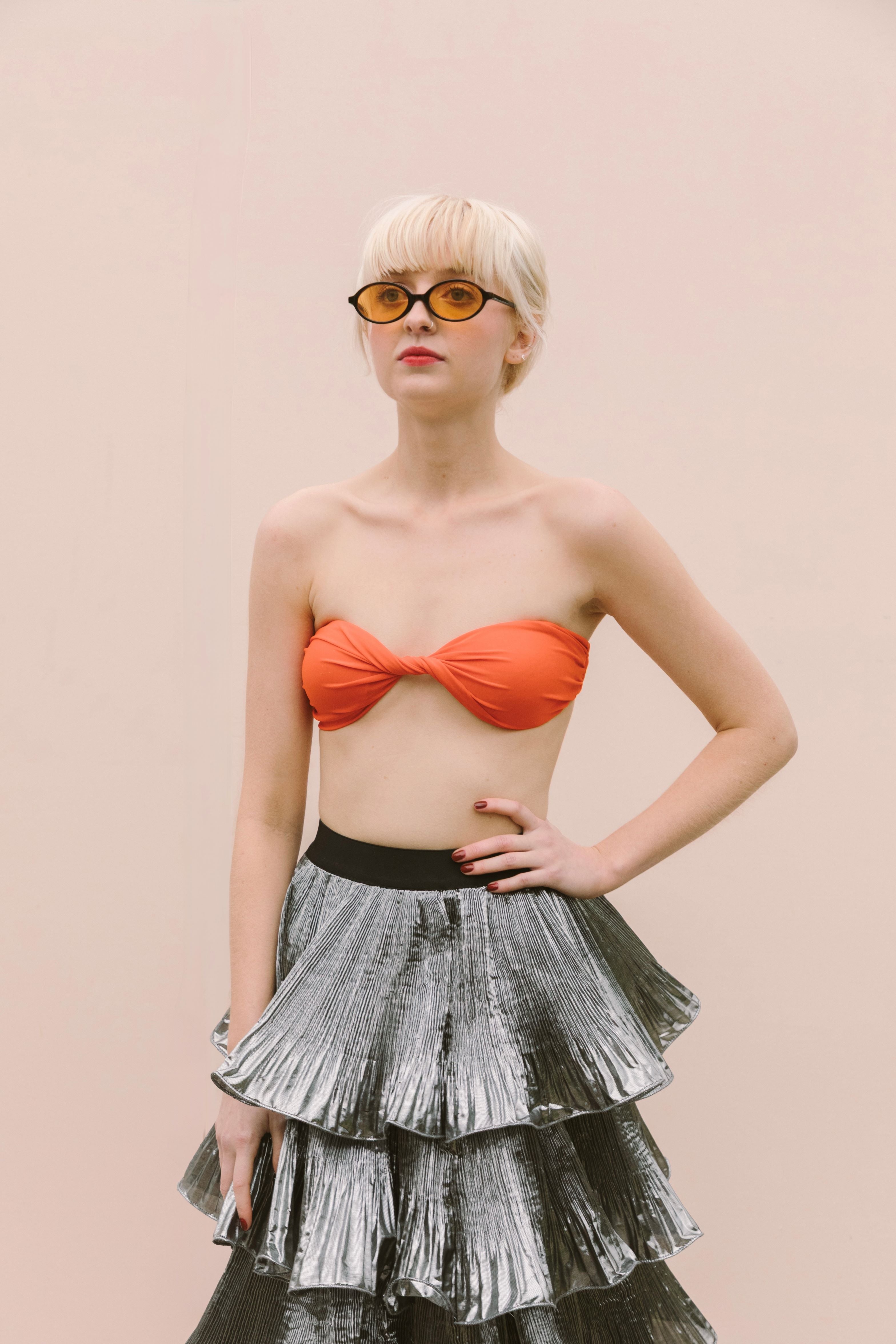 METALLIC RUFFLE SKIRT