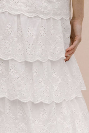 RUFFLED BRODERIE SKIRT