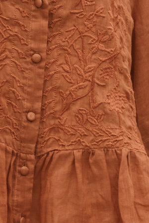 EMBROIDERED VOILE PEPLUM - GINGER