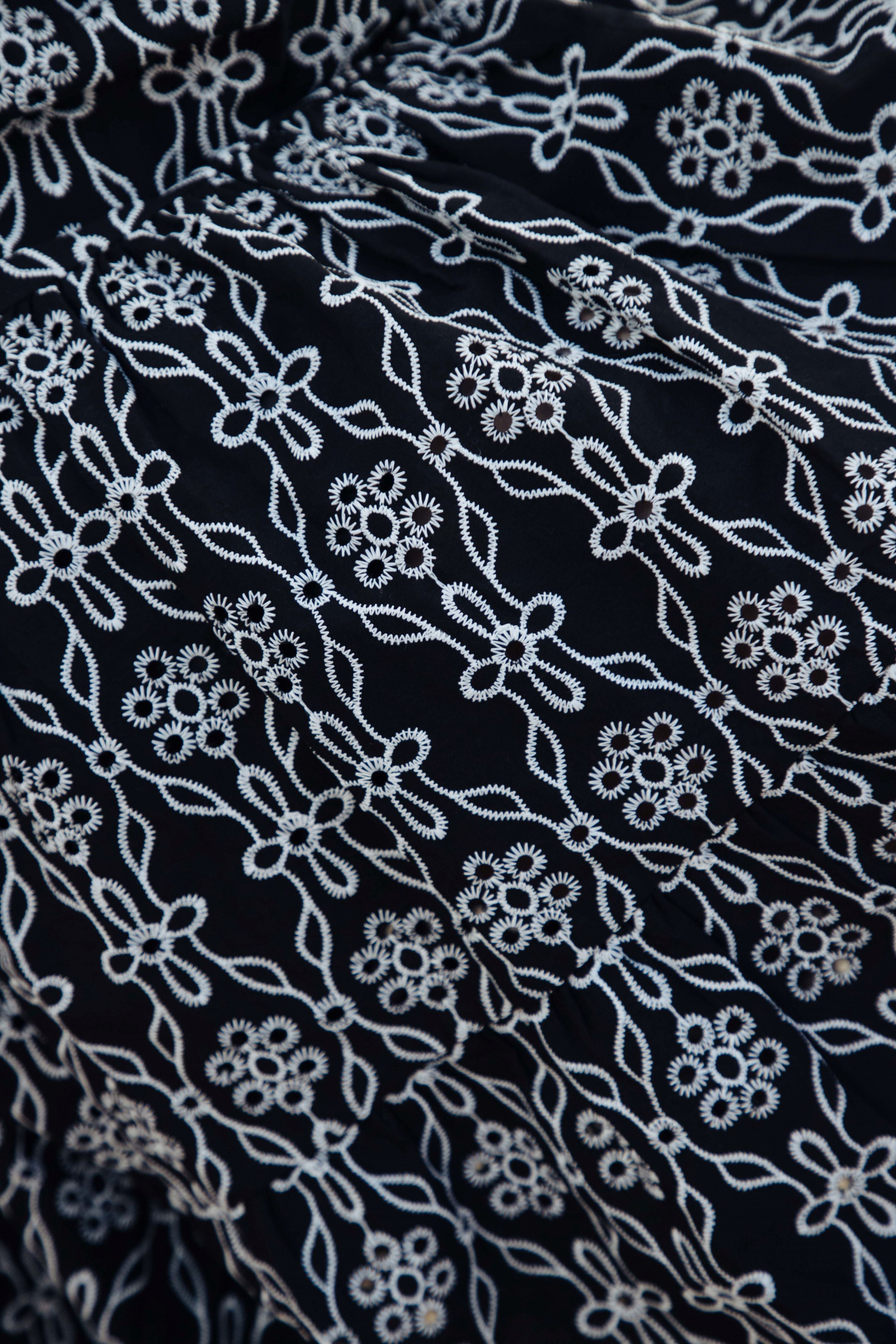 COTTON ANGLAISE MIDI SKIRT