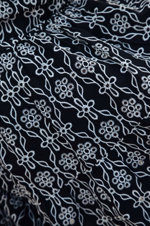 COTTON ANGLAISE MIDI SKIRT
