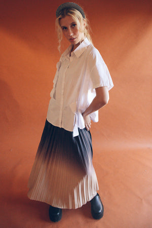 OMBRE PLEATED MAXI SKIRT