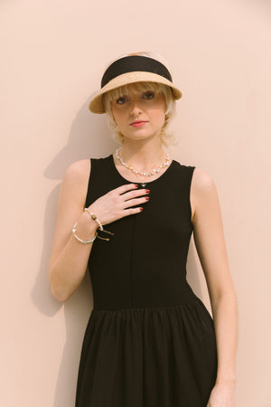 KNIT-WOVEN MIDI DRESS