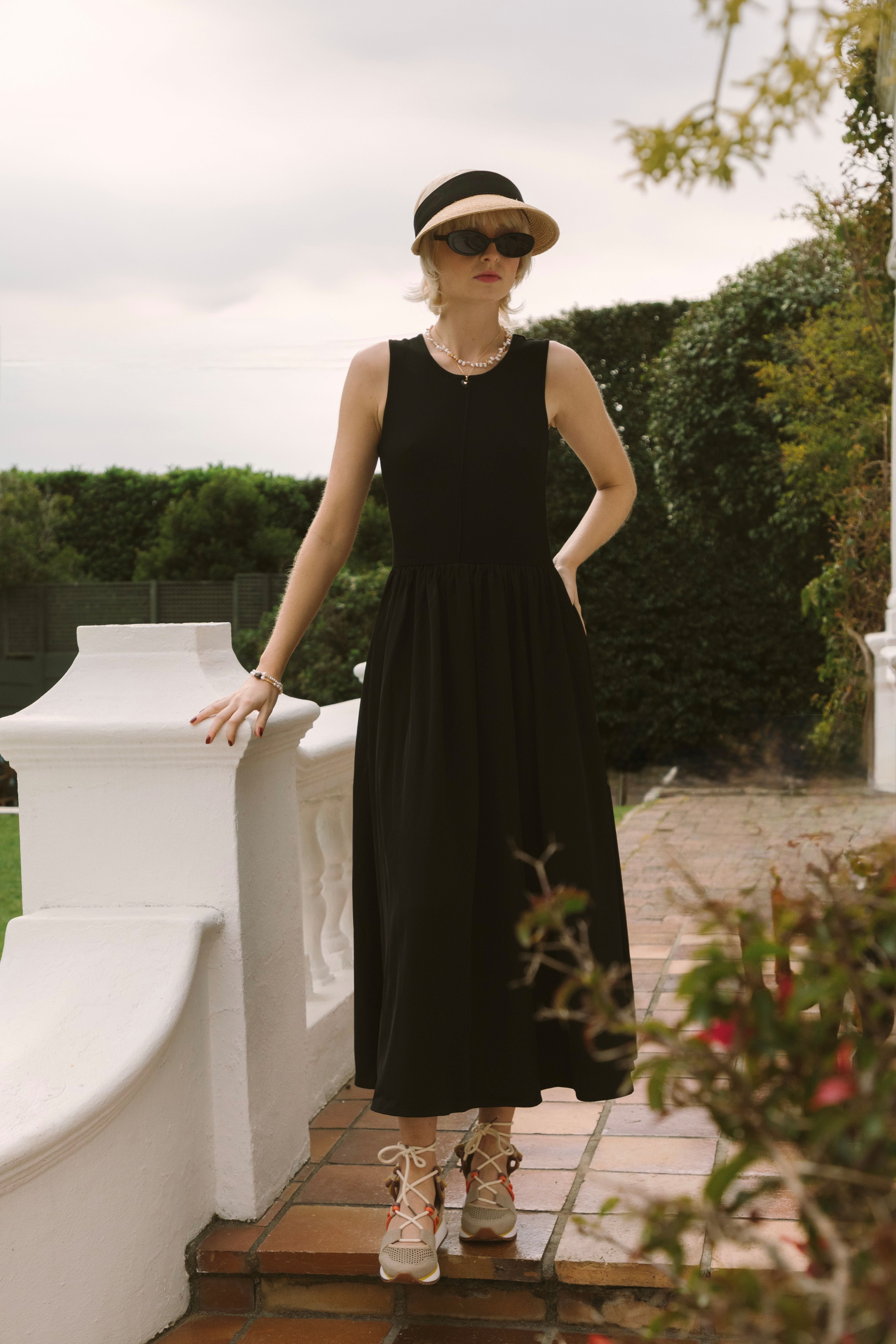 KNIT-WOVEN MIDI DRESS