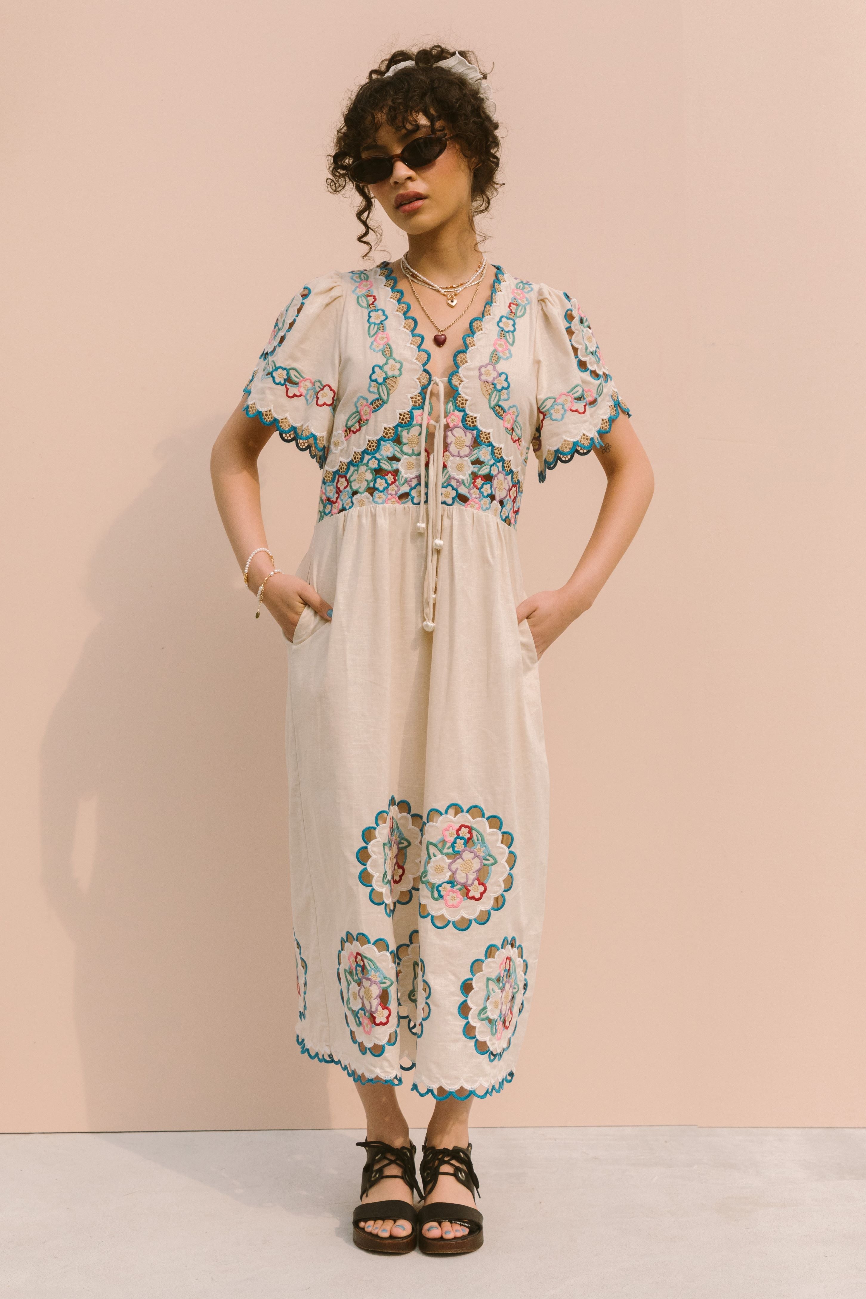 PREMIUM EMBROIDERED MIDI DRESS