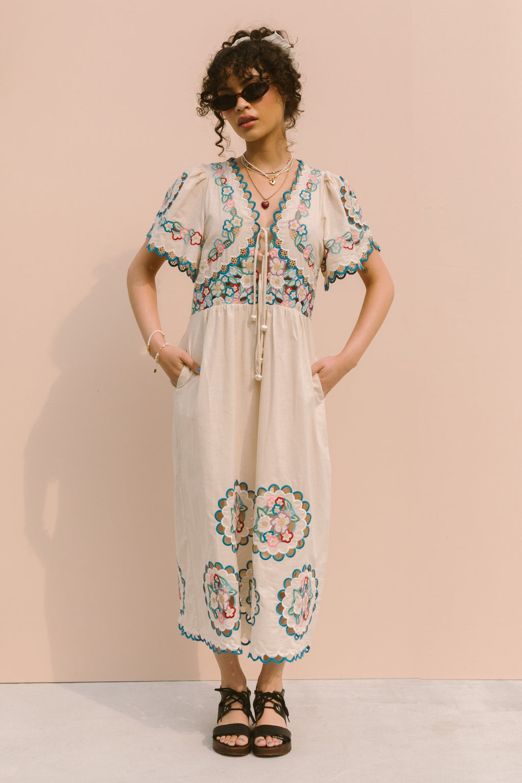 PREMIUM EMBROIDERED MIDI DRESS