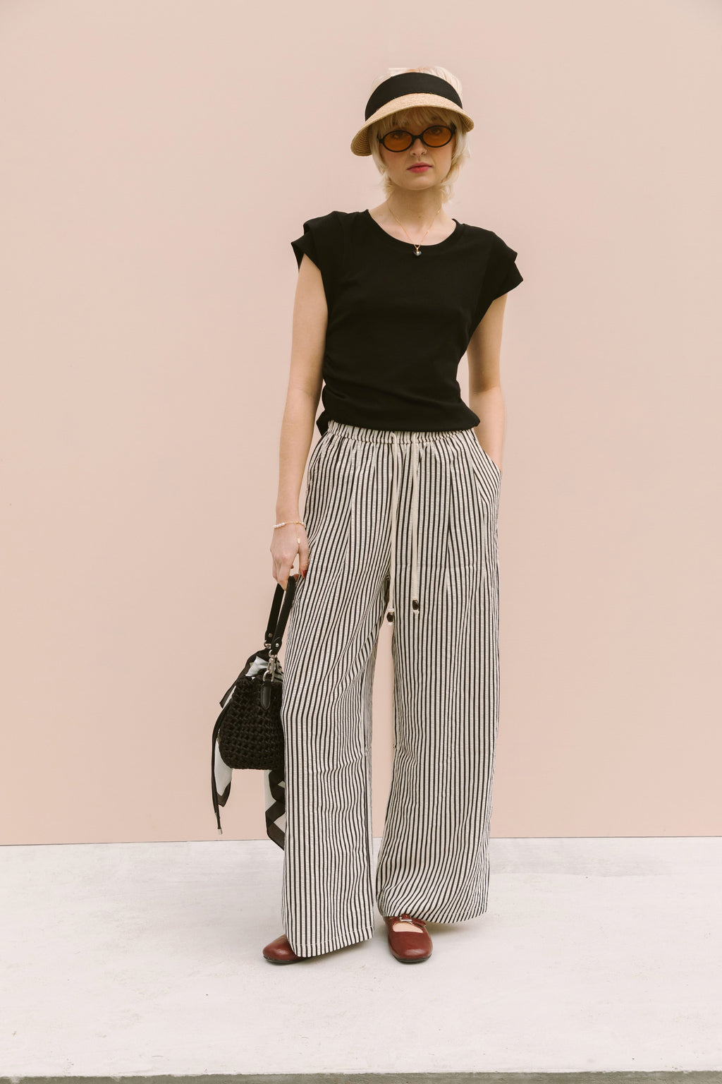 STRIPED SEERSUCKER PANTS