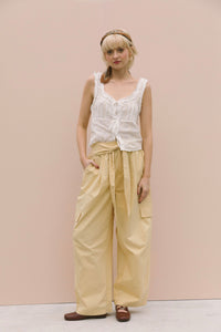 COTTON POPLIN CARGO PANTS