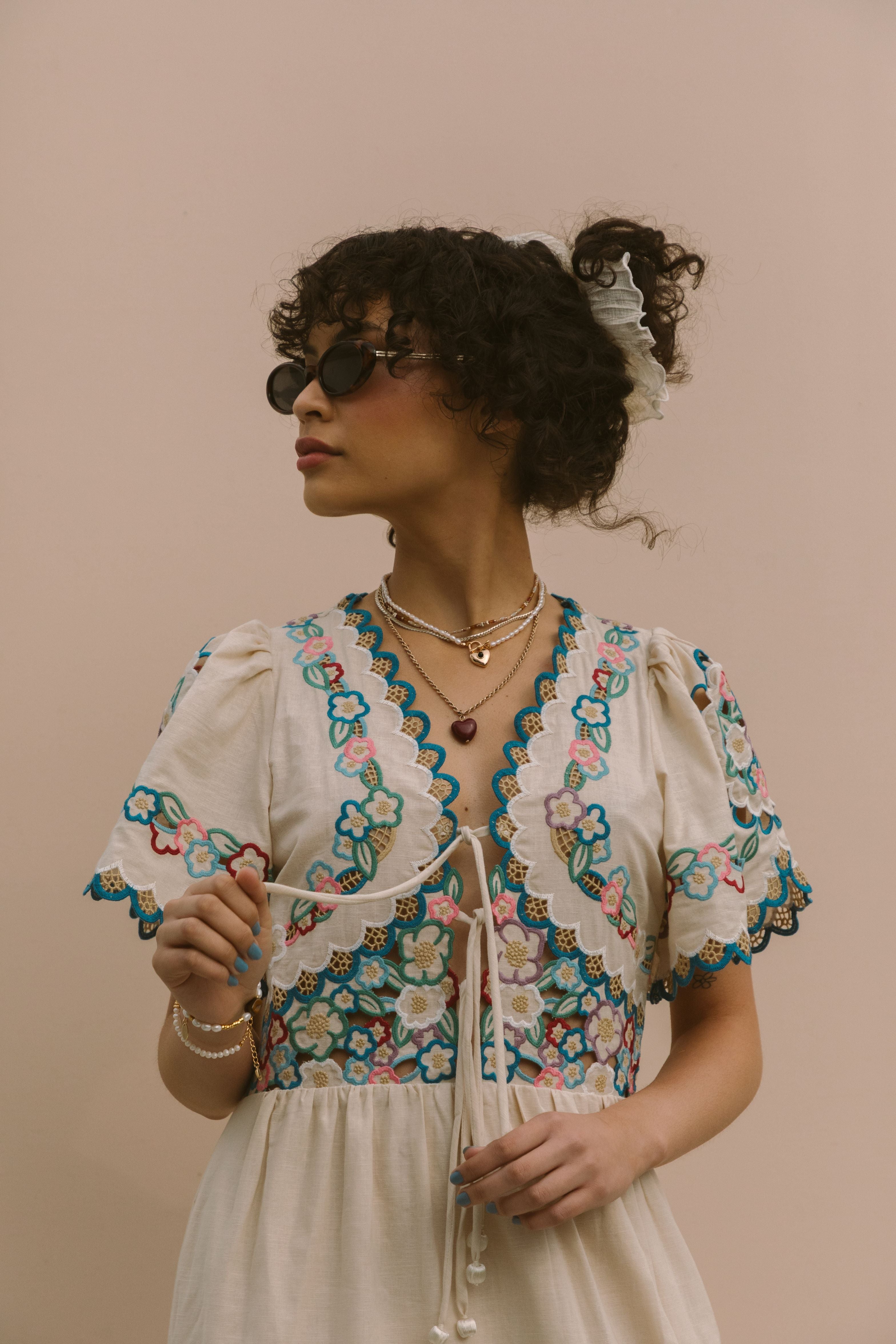 PREMIUM EMBROIDERED MIDI DRESS