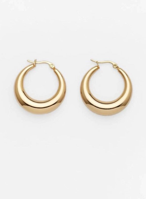 THE BRADY GOLD-PLATED CHUNKY HOOPS