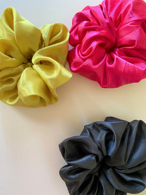 THE SANDRA SATIN SUPER SCRUNCHIES - SET OF 3