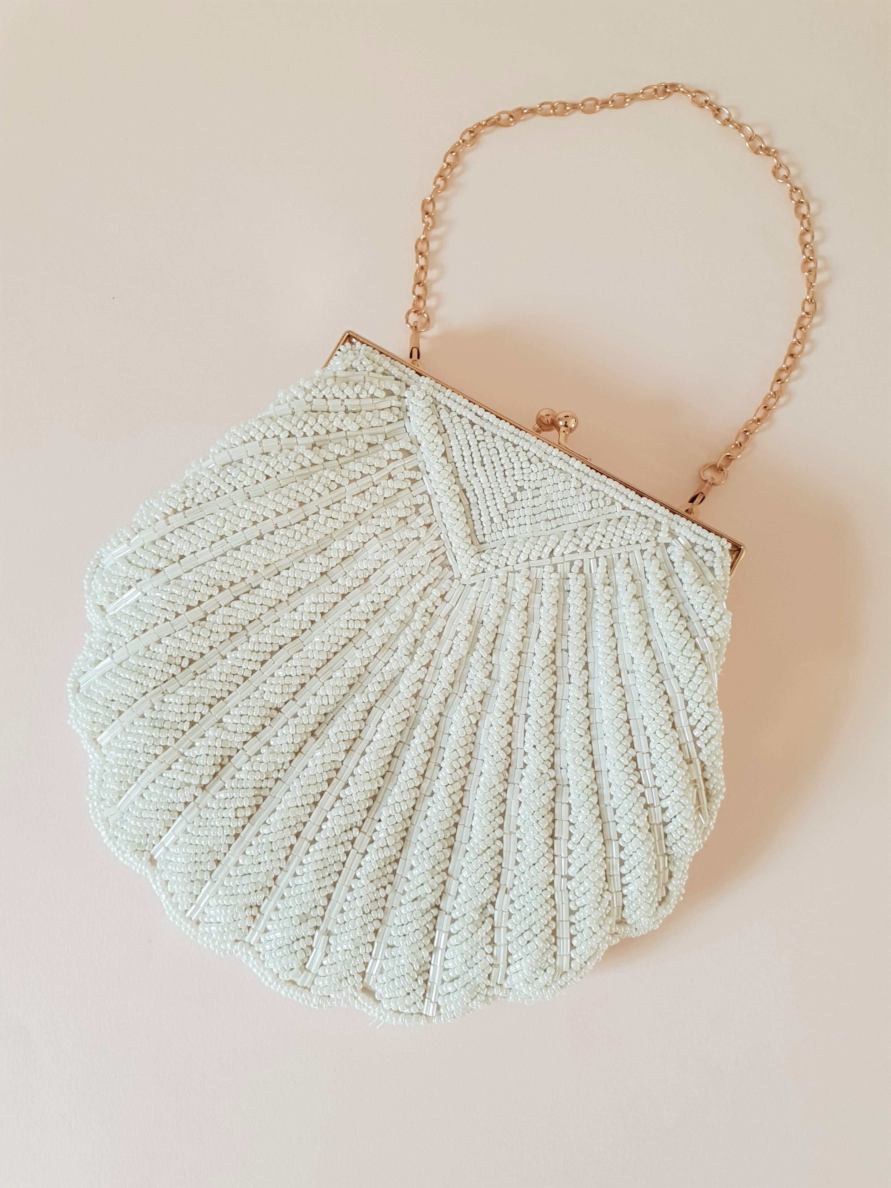 FULLY BEADED SHELL EVENING BAG