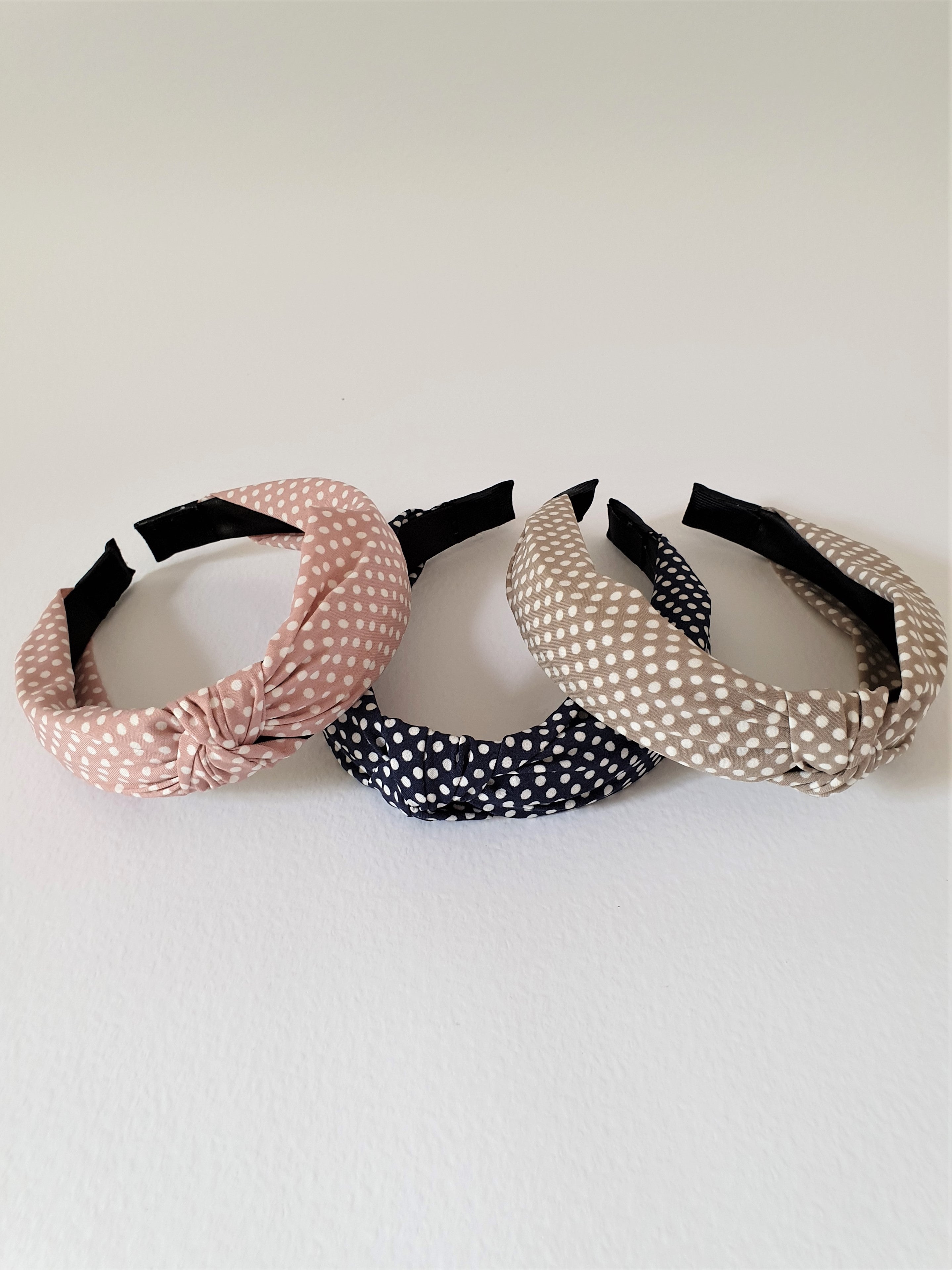 MINI POLKA-DOT KNOT BAND - MOCHA