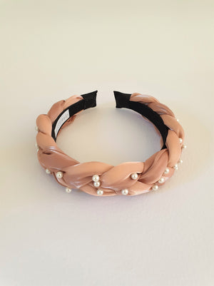 THE ZOE PLAITED BAND - DUSTY PINK