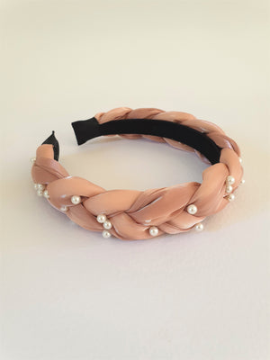 THE ZOE PLAITED BAND - DUSTY PINK