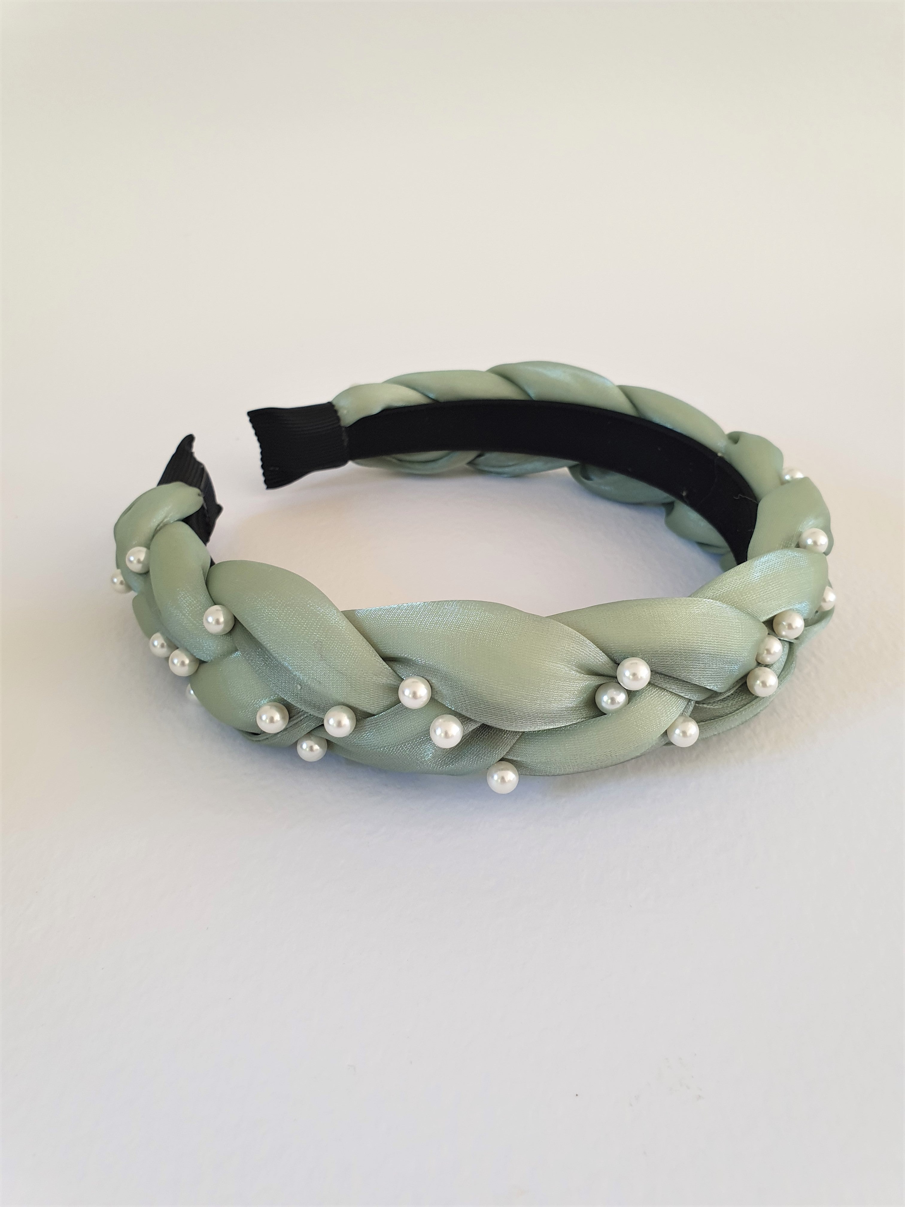 THE ZOE PLAITED BAND - SAGE GREEN