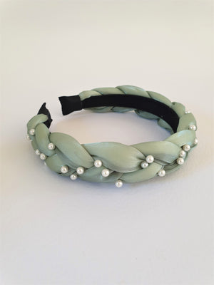 THE ZOE PLAITED BAND - SAGE GREEN