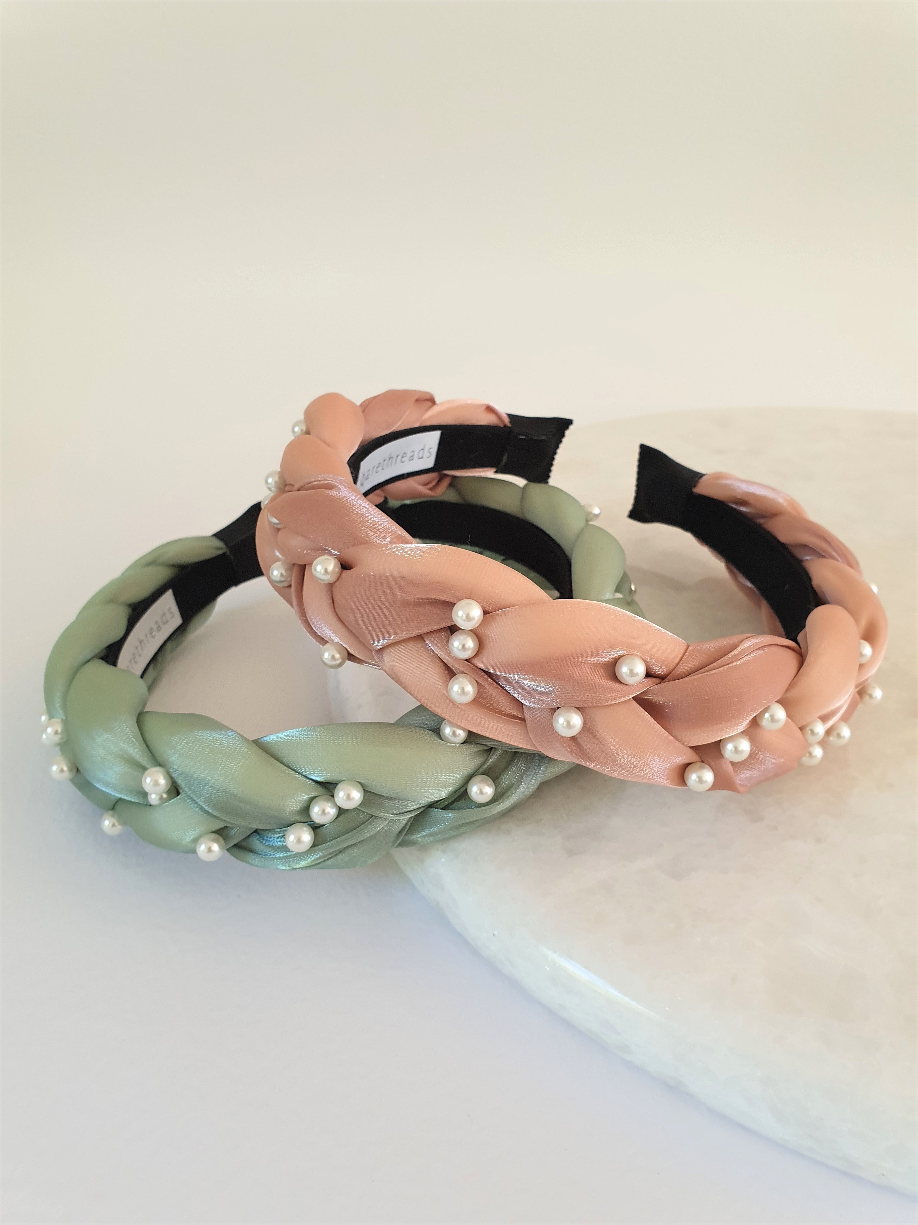 THE ZOE PLAITED BAND - DUSTY PINK