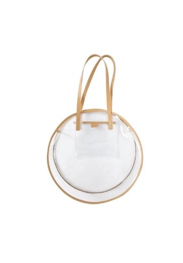 PVC CIRCULAR TOTE BAG - NUDE
