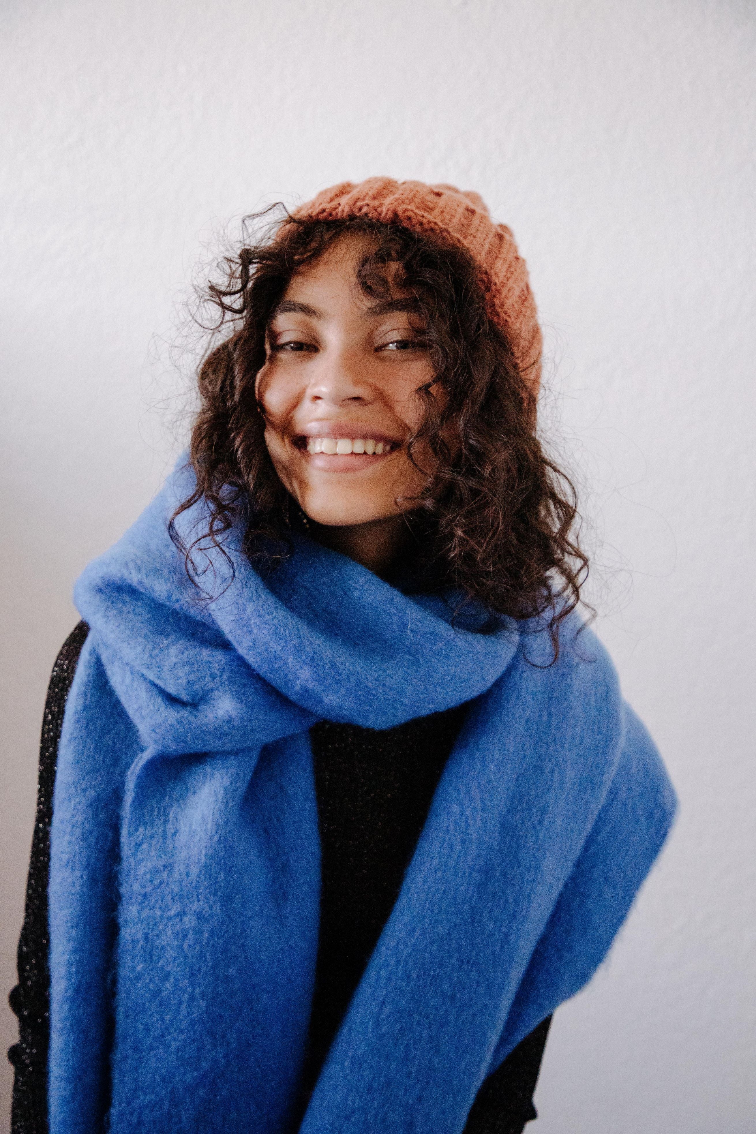 BLUE FRINGED SCARF