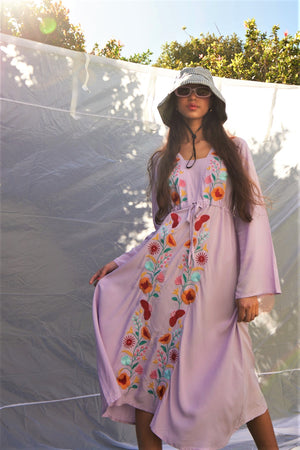 EMBROIDERED MIDI DRESS